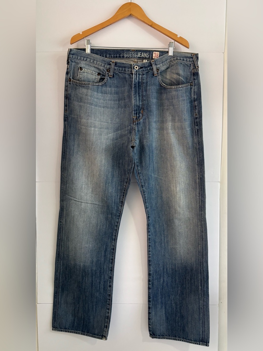 Vintage Y2K Guess Colby’s Men’s Blue Washed Straight Jeans